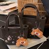 Cute Cartoon Embroidery PU Leather Women's Shoulder Bags Retro Versatile Ladies Crossbody Bag Casual Solid Color Female Handbag