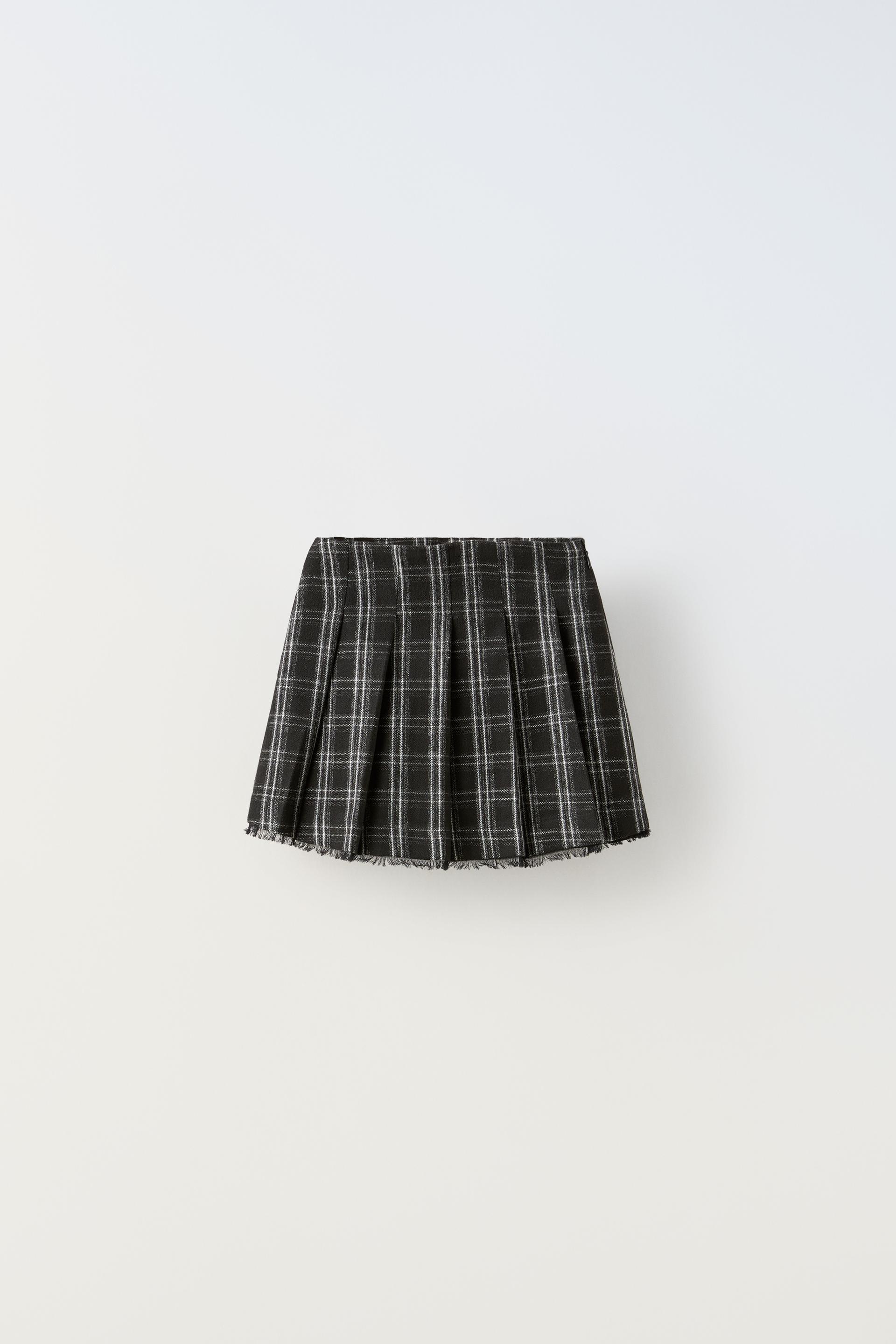 

FRAYED CHECKED SKIRT