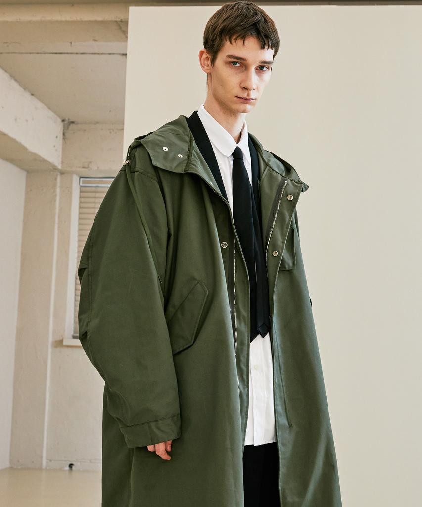 Cappotto Oversize Knd M-51 a Coda di Pesce Verde Oliva Khaki