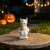 Spooky Theme Room Decoration 3D Printed Demon Skull Bust Statue, Gothic Horned Skeleton Personalized Gift for Him Figurine, Mini Desktop Ornament