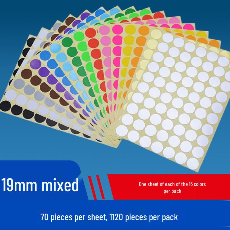 Mixed Color Round Dot Sticker Labels - Available in 10, 16, and 20 Vibrant Colors