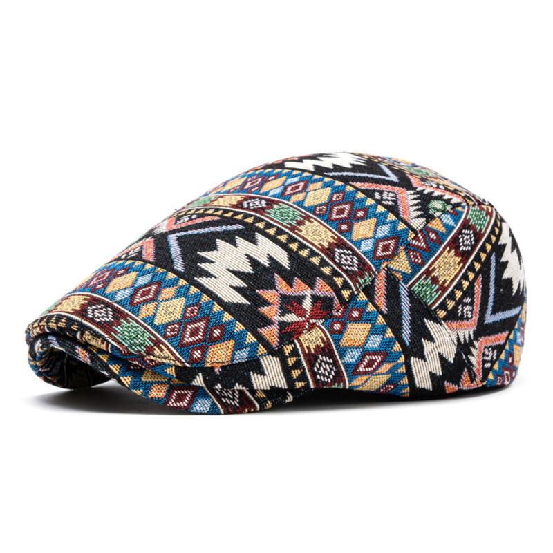 2026 Autumn And Winter Polyester Print Sboy Caps Flat Peaked Cap Men And Women Painter Beret Hats 154