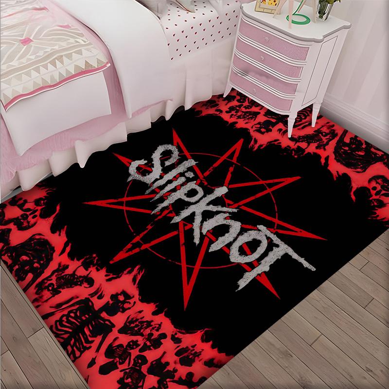 Slipknot Polyester Teppich, Weiche Indoor Matte für Bürostuhl, Wohnzimmer, Schreibtisch - Dekoratives Home Office Teppich Design