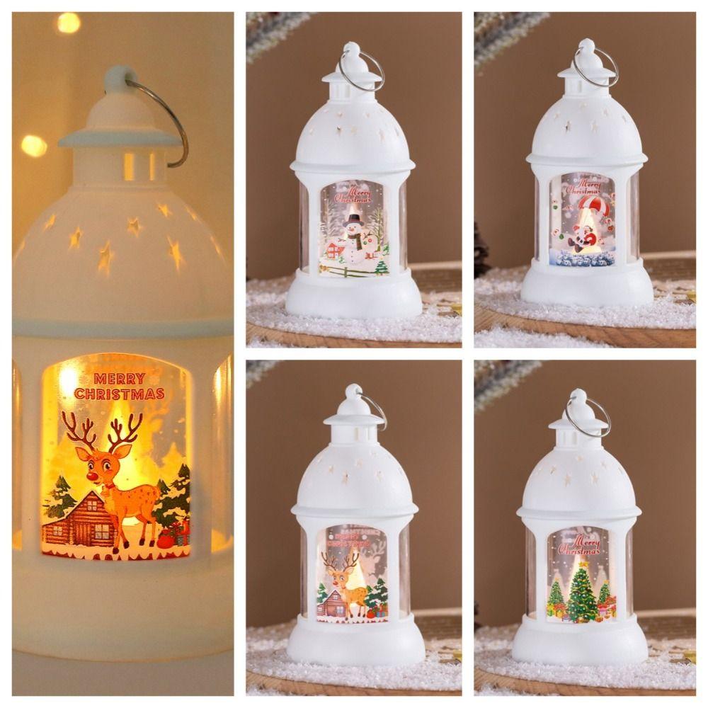 Candlestick Christmas Wind  Lamp Santa Santa Hanging Lamp Classical Christmas Castle Lantern  Xmas