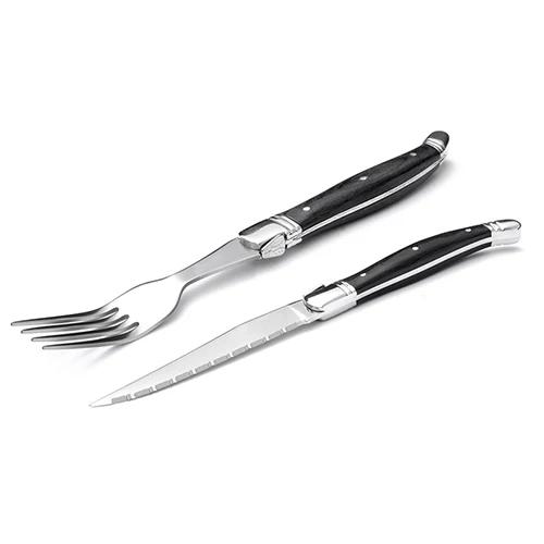 

2pcs Steak Fork Knife Set With Wood Handle Dinner Knives Style Dinner Cutlery Flatware Sets