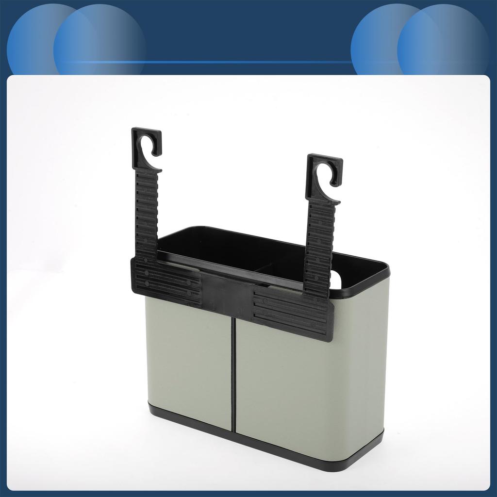 INFINAUTO Car Trash Can for Front and Rear Four Leather and Hanging Seats, 7.1" Long, 2.8" Wide, 5.5" High, ABS, Gray,