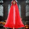Clear Cape With Adjustable Hoods Comfortable Halloween Party Wear Foldable Costume Accessory Sheer Witches Costume