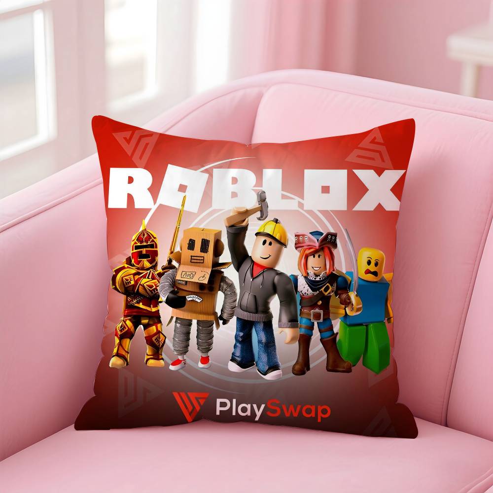 Hot Game R-Robloxs-X Cool Pillow Case Anti-Dustmite Pillowcase Invisible Zipper Silky Short Plush Sofa Cushion Cover