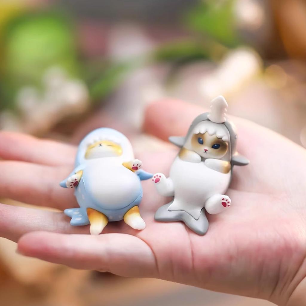 AAGWW Gachapon Toys, Anime Figure Cat Toy Set, Model Decoration, Party Item, Cute Ornament (Product Contents 5-Piece Set of Cat COS Shark Cat II)
