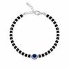 TreegoArt Fashion Latest Black And Silver Beads Evil Eye Charms Black Adjustable Anklet For Womens - Pack Of 1 Pair Anklet For Womens