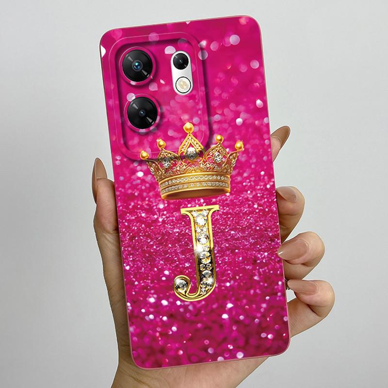 Case for infinix Zero 30 4G 5G Case X6731 Crown Letters Soft Silicone Shockproof Cover For Infinix Zero30 4g Cases X6731B Funda