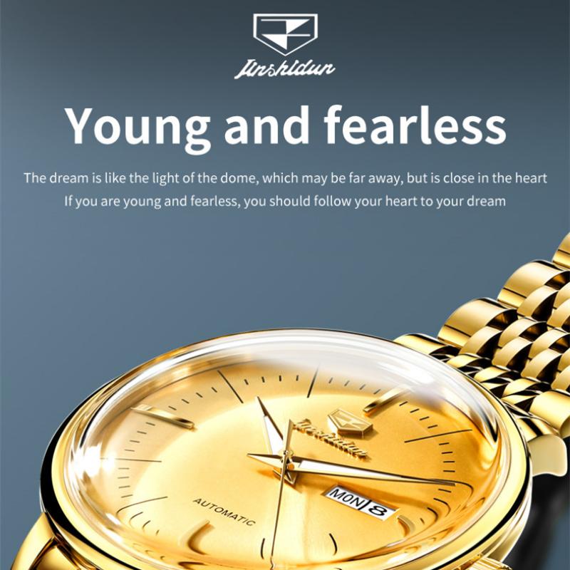 JINSHIDUN New Business and Leisure Men's Watch Business Simple Waterproof Luminous Automatic Mechanical High-end Men's Watch