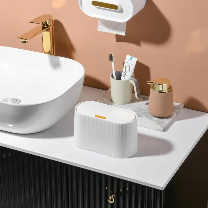 Desktop Cosmetics Storage Box Dust-proof Makeup Organizer for Cotton Pads Swabs Beauty Egg Holder Bathroom Jewelry Organizer