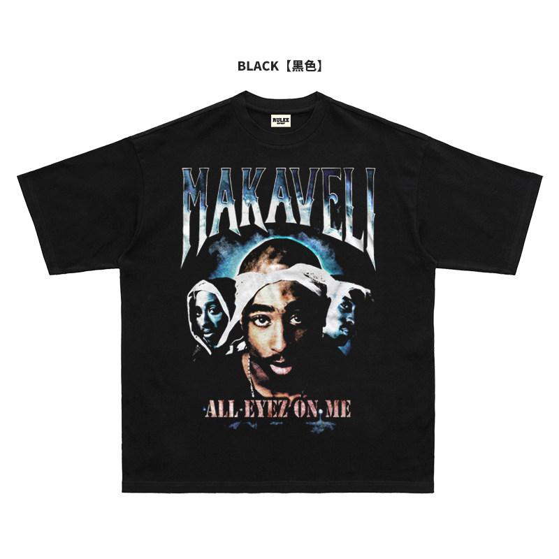 2026 Summer New 2Pac HighQuality HipHop Street Comfortable Mens Roundneck Printed TShirt