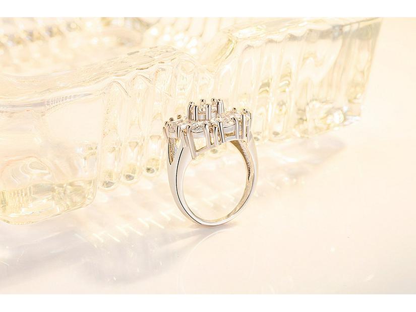 Purple Diamond Flower Petal Ring with Amethyst Zircon for Women - European & American Style