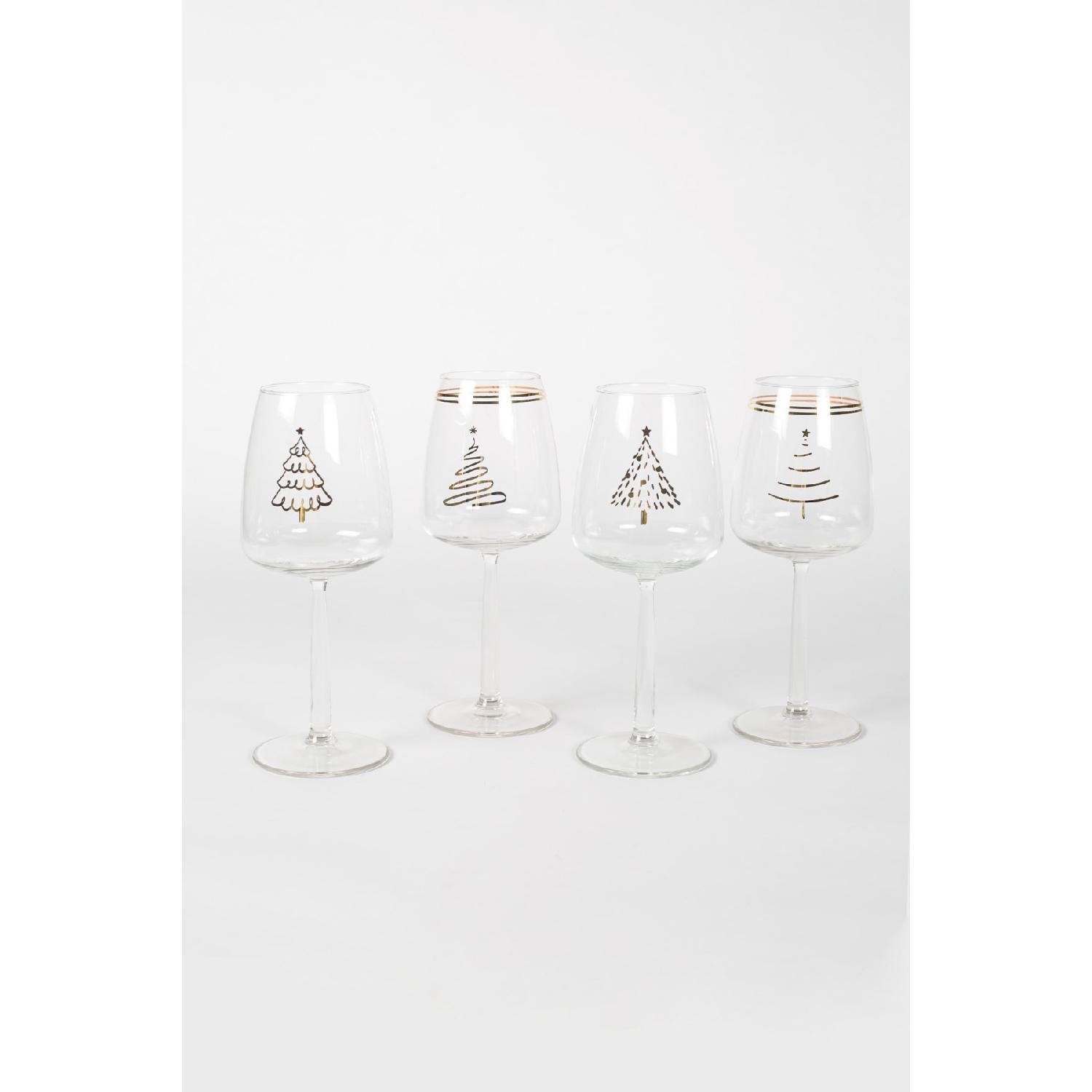 

Новогодний - Рождественский набор из 4 стаканов для воды 430 куб.см