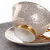 European Style Bone China Tea Cup & Saucer Set - Classic Hand-Painted Floral Design with Gold Trim