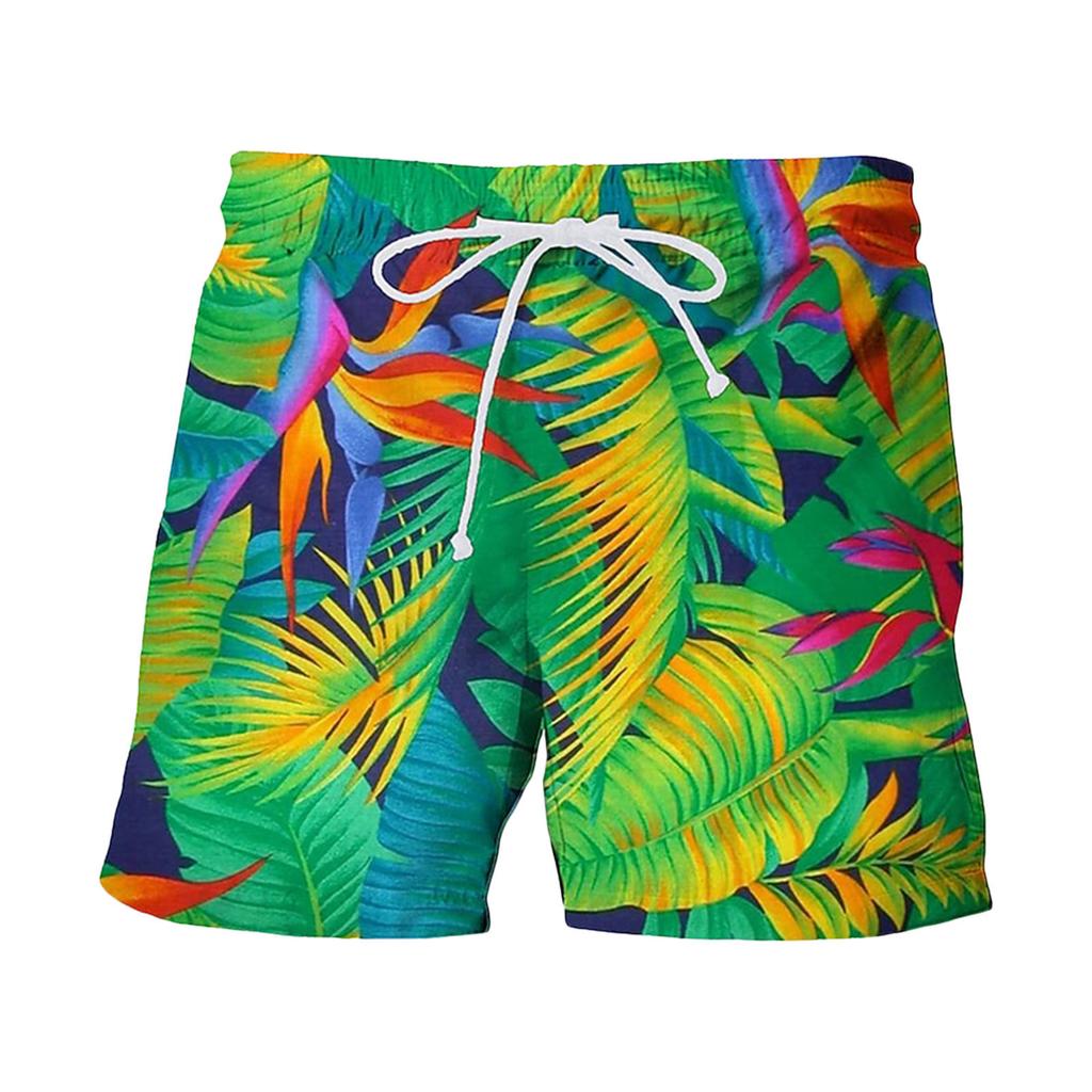 Pantaloncini Estivi da Uomo con Stampa 3D Foglia di Banana, Casual da Spiaggia, Vestibilità Larga, Gamba Dritta, Pantaloncini da Spiaggia
