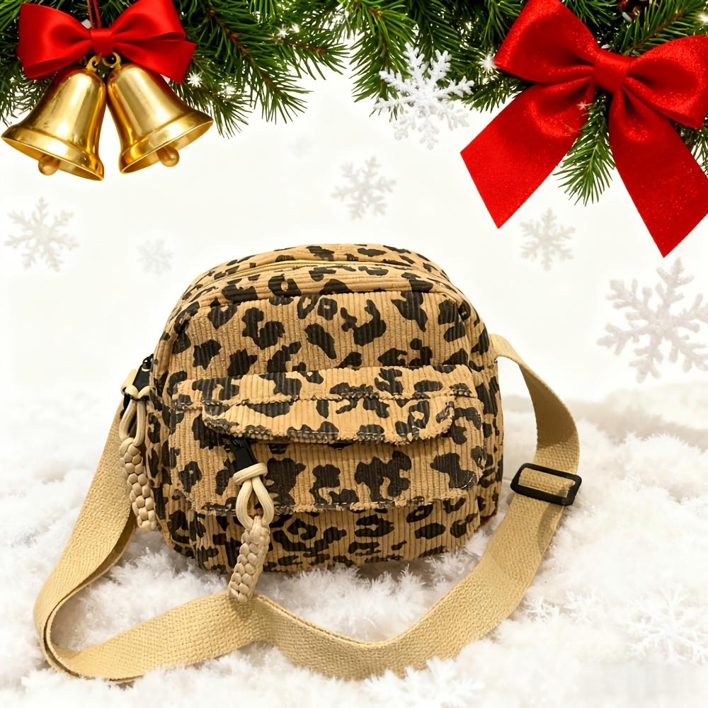 Leopard Print Women'S Crossbody Bag, Versatile Small Square Bag, Print Women'S Shoulder Tote, Gift Bag for Wife Or Girlfriend