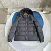 Mens Womens Hooded Down Jacket Warm Winter Coat With Shoulder Tabs 86-90% White Duck 300g Fill Windproof Nylon Shell