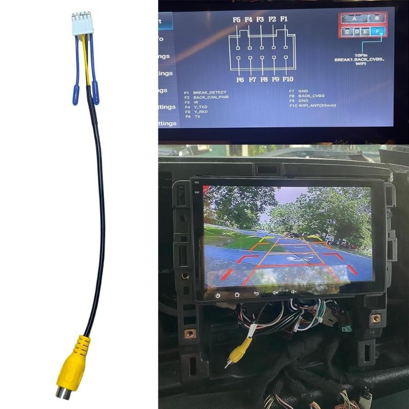 Car Radio Cable 10 Pin Adaptor Car Rear View Camera Cable Simple Installation