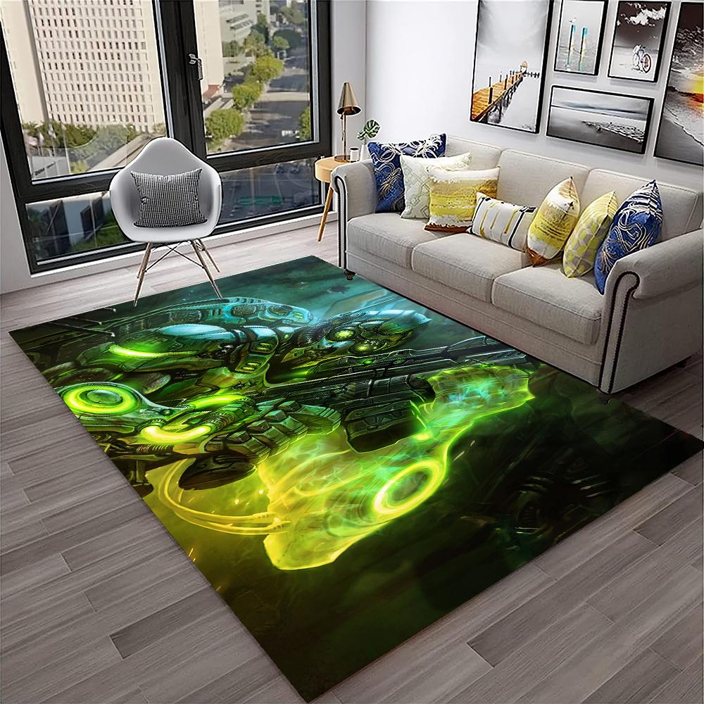 3D Retro Spiel StarCraft Gamer Teppich Teppich für Zuhause Wohnzimmer Schlafzimmer Sofa Fußmatte Dekor, Kinder Spielbereich Teppich Rutschfeste Bodenmatte