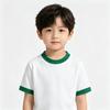 Children's Summer Color Block Short Sleeve T-shirt - Unisex Casual Fashion for Kindergarten Activities