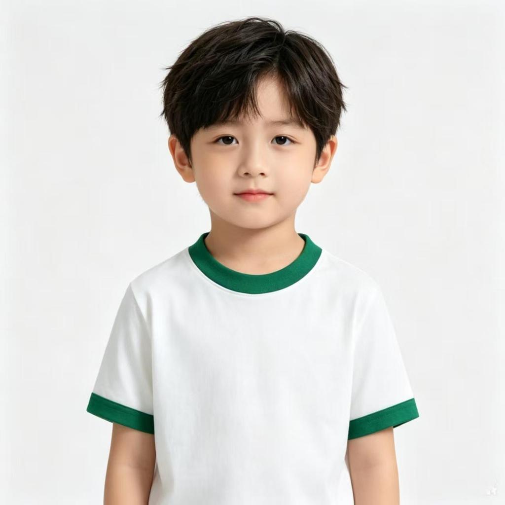 Children's Summer Color Block Short Sleeve T-shirt - Unisex Casual Fashion for Kindergarten Activities