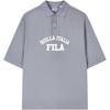 American Series Letter Print Casual Loose Short Sleeve Polo Shirt Unisex Polo Shirts Brick-Gray F11U329105F-DY