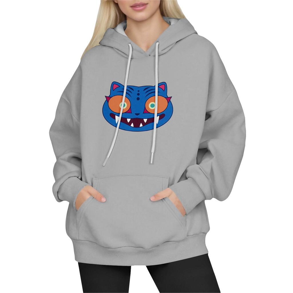 Women's Fashion Long-Sleeve Pullover Hoodie with Fun Movie-Inspired Prints