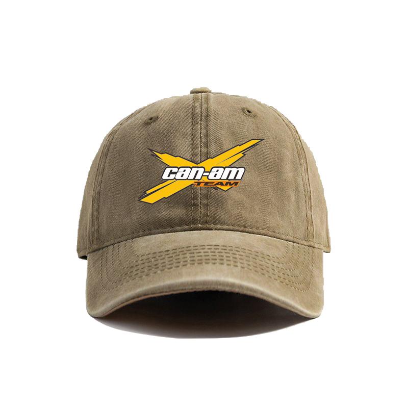 Can Am Team Baseball Cap Distressed Hats Cap Unisex Retro Outdoor Summer Adjustable Can Am Logo BRP Hat