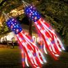 American Flag Windsock 3 Modes Hanging 4th of July Decorations Reusable Independence Day Memorial Day Windsocks for Home Decor