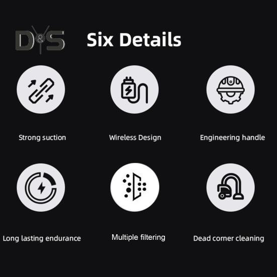 1 Set geräuscharmer Auto-Staubsauger, wiederaufladbar, praktischer energiesparender Auto-Staubsauger