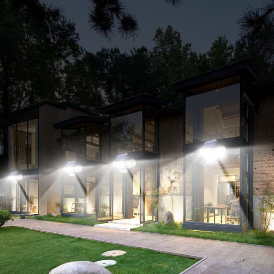 Wall Lamp Solar Energy Waterproof Solid Bright Low Power Consumption Illumination Wide Coverage Area Adjustable Heads Security LED Lights for Outdoor