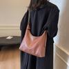 Chic Minimalist Shoulder Tote Bag For Women In Black Beige Khaki And Coffee