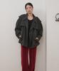 OPENING SUNSHINE Classic Flap Belted Short Trench Jacket Charcoal