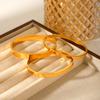 Minimalist Titanium Steel Bangle, Ins Style Fashionable Versatile Stainless Steel Gold Plated Polished Bracelet