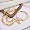 Tarnish Free Stainless Steel Stackable Chain Bracelet for Women, Statement Chunky Gold Plated Bracelet Layer Jewelry