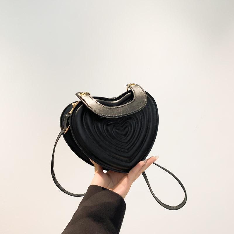 2024 Spring/Summer Women's Heart-Shaped Candy Color Handbag: Sweet & Fashionable Small Bag