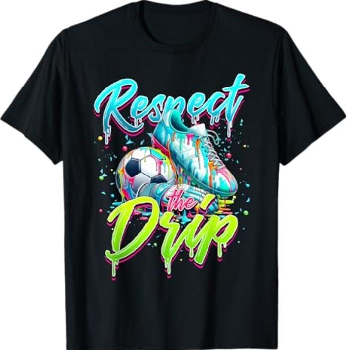 New Respect The Drip Soccer Ice Cream Drip With Sprinkles T-Shirt XXL