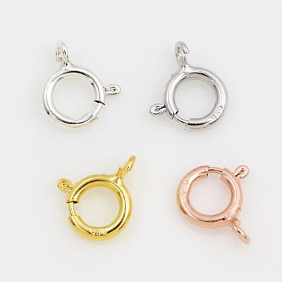 4pcs Real 925 Sterling Silver Spring Ring Clasp with Open Jump Ring Clasps for Bracelet Necklace Chain Connector Jewelry Making