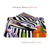 3 Pieces Rainbow Skeleton Halloween Print Duvet Cover Set, Black White Wavy Stripe Pumpkin Ghost Colorful Swirl Printed Bedding