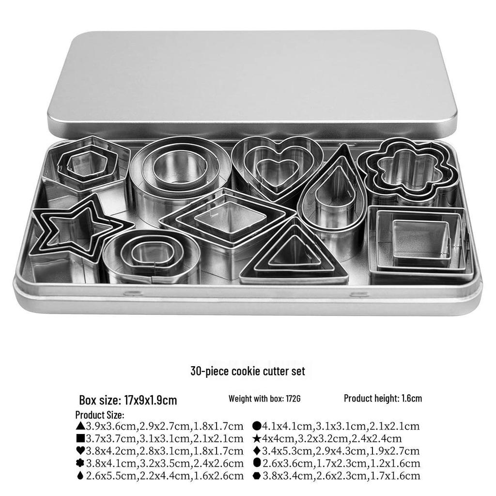 Stainless Steel Geometric Mini Biscuit & Cookie Cutter Set