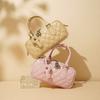 Genuine Leather Bost Pillow Bag, Women's New Diamd Checkered Crossbody Bag, Top Cowhide Bowling Bag Handbag