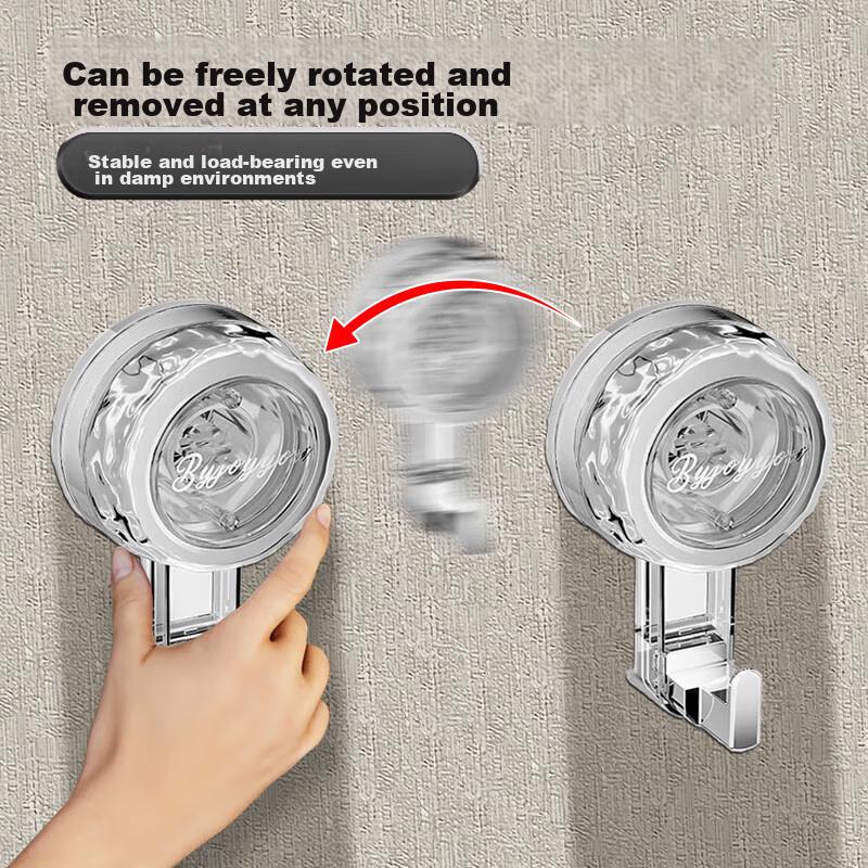 Suction Cup Hook, No Drilling Required, Strong Vacuum, Traceless, for Kitchen, Bathroom, Shower Room, Wall And Door Back, Towel Adhesive Hook