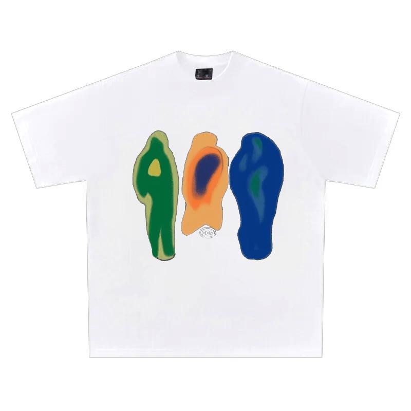 Pánské tričko Bavlna Velké letní potisk YCOA Grafika Harajuku Hip Hop Volné Top Trička Korejská móda Y2k Estetické oblečení