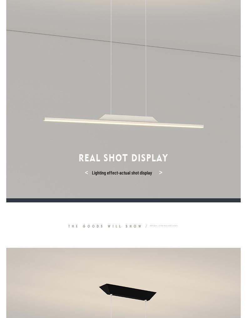 Nordic Minimalist LED Pendant Light - Sleek, Single-Line Design for Dining Room, Study, Bar, or Office.