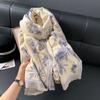 National Style Ancient Building Antique Retro Autumn And Winter Women'S Imitation Cashmere Short Beard Fringed Warm Scarf Shawl Scarf