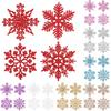 10CM Plastic Snowflake Christmas Tree Decorations - Hollow Powdered Snowflake Pendants