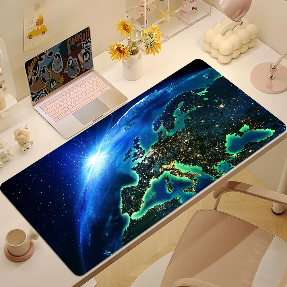 Space nature From space Earth Mouse Pad Desk Mat Large Nonslip Antifray Keyboard Ergonomic Office Rubber PC Home Custom M 300x800x2mm